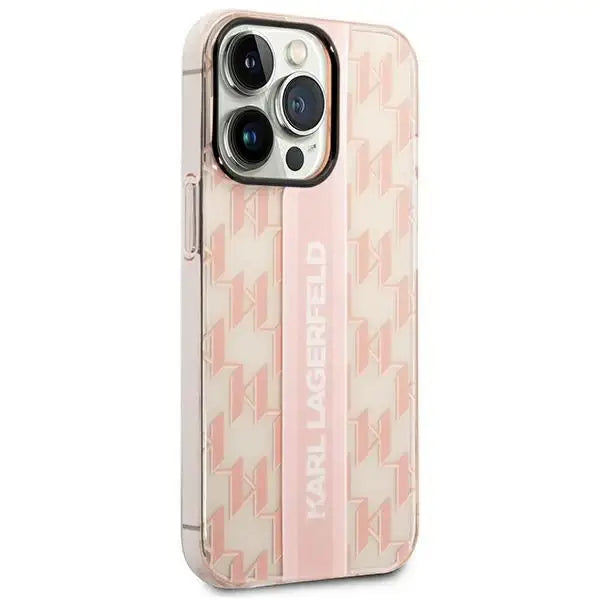 Karl Lagerfeld KLHCP14LHKLSPCP iPhone 14 Pro 6.1 ’hardcase pink / pink Mono Vertical Stripe - Cell phone cases