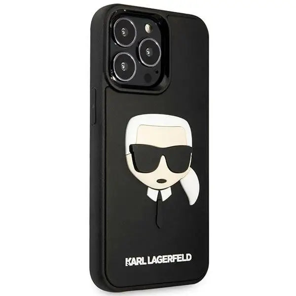 Karl Lagerfeld KLHCP14LKH3DBK iPhone 14 Pro 6.1 ’black / black hardcase 3D Rubber Karl`s Head - Cell phone cases