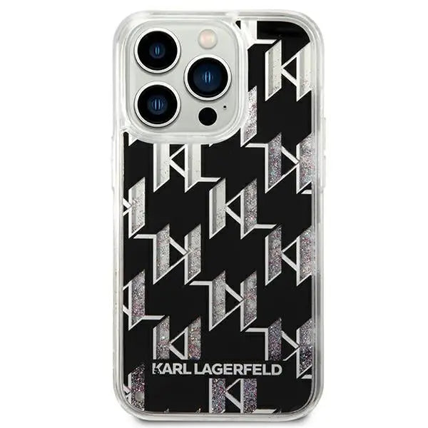 Karl Lagerfeld KLHCP14LLMNMK iPhone 14 Pro 6.1 ’hardcase black / black Liquid Glitter Monogram - Cell phone cases