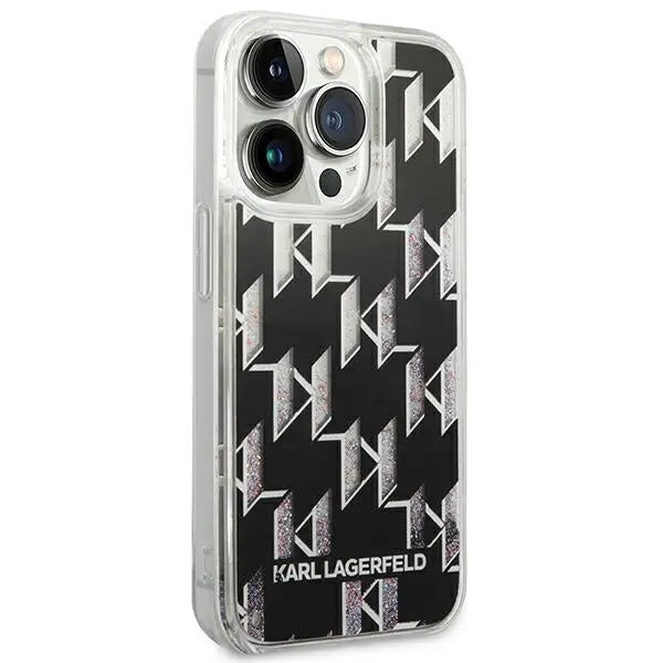 Karl Lagerfeld KLHCP14LLMNMK iPhone 14 Pro 6.1 ’hardcase black / black Liquid Glitter Monogram - Cell phone cases