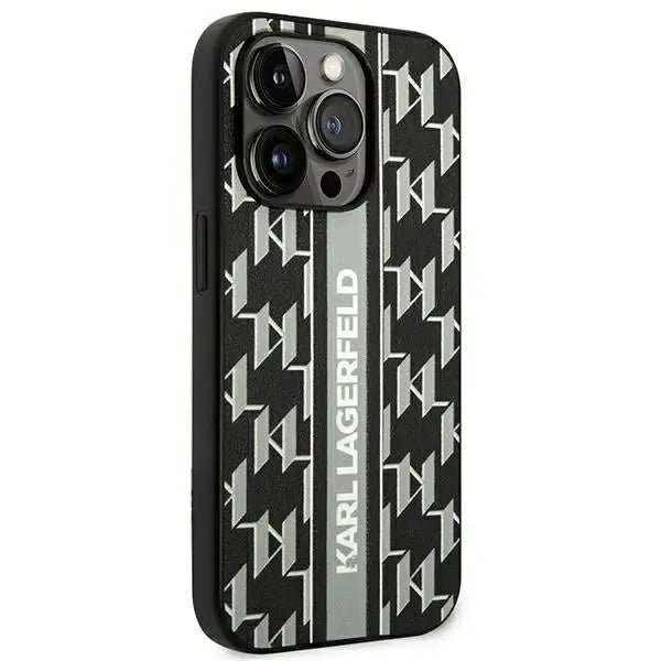 Karl Lagerfeld KLHCP14LPGKLSKG iPhone 14 Pro 6.1 ’hardcase gray / gray Monogram Stripe - Cell phone cases