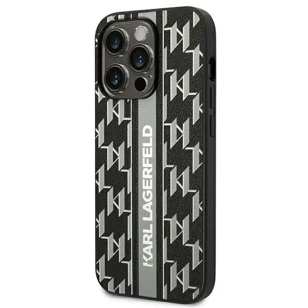 Karl Lagerfeld KLHCP14LPGKLSKG iPhone 14 Pro 6.1 ’hardcase gray / gray Monogram Stripe - Cell phone cases