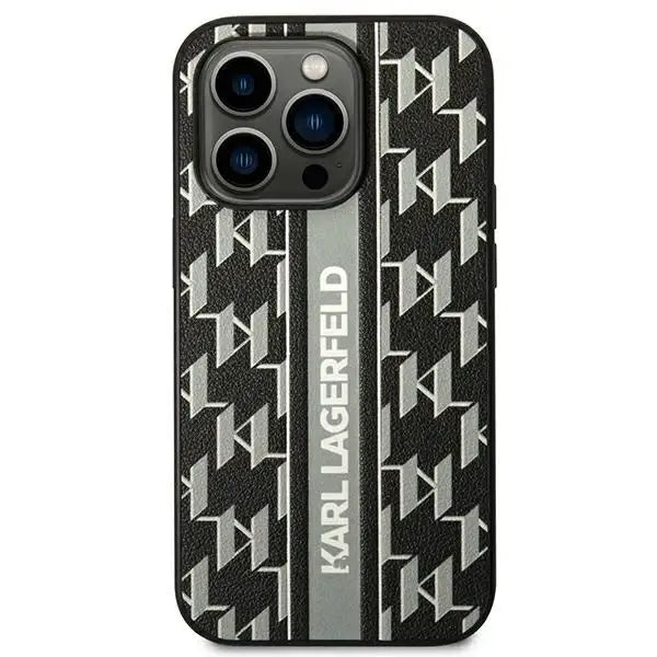 Karl Lagerfeld KLHCP14LPGKLSKG iPhone 14 Pro 6.1 ’hardcase gray / gray Monogram Stripe - Cell phone cases