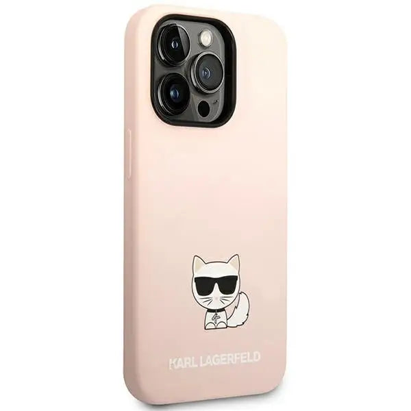 Karl Lagerfeld KLHCP14LSLCTPI iPhone 14 Pro 6.1 ’hardcase light pink / light pink Silicone Choupette Body - Cell phone