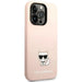 Karl Lagerfeld KLHCP14LSLCTPI iPhone 14 Pro 6.1 ’hardcase light pink / light pink Silicone Choupette Body - Cell phone