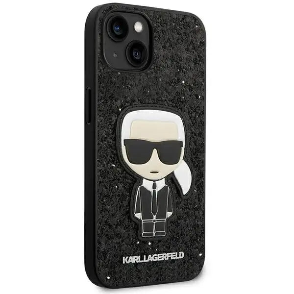 Karl Lagerfeld KLHCP14MGFKPK iPhone 14 Plus 6.7 ’hardcase black / black Glitter Flakes Ikonik - Cell phone cases