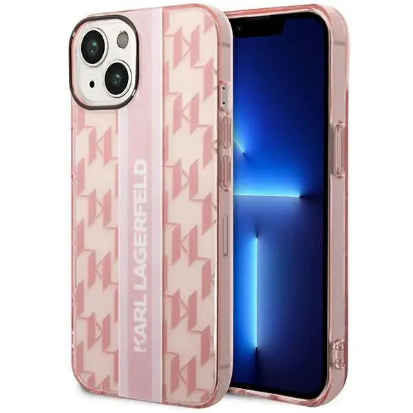 Karl Lagerfeld KLHCP14MHKLSPCP iPhone 14 Plus 6.7 ’hardcase pink / pink Mono Vertical Stripe - Cell phone cases