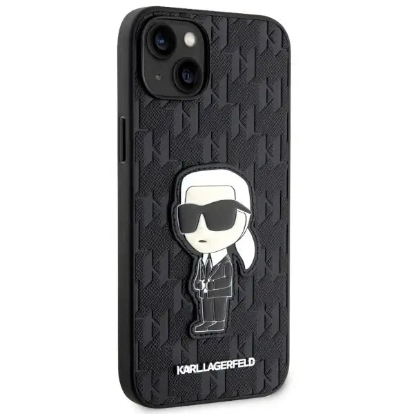 Karl Lagerfeld KLHCP14MSAKHPKK iPhone 14 Plus 6.7’’ black/black Saffiano Monogram Ikonik - Cell phone cases