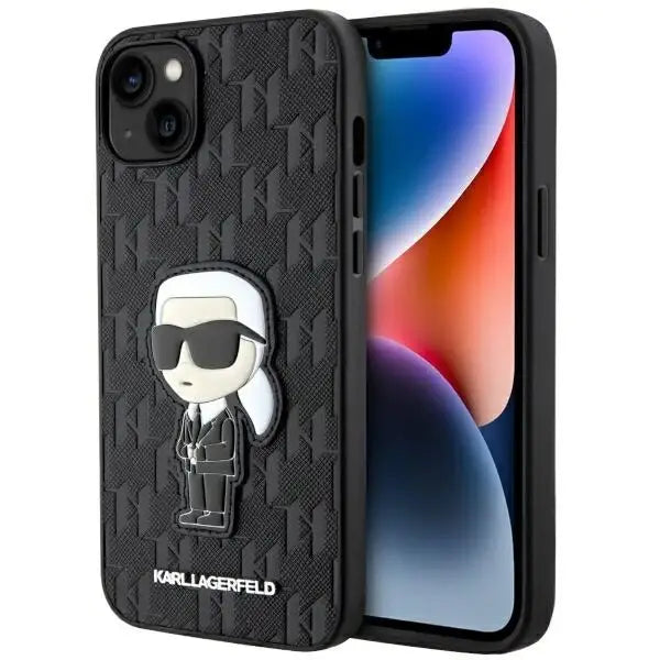 Karl Lagerfeld KLHCP14MSAKHPKK iPhone 14 Plus 6.7’’ black/black Saffiano Monogram Ikonik - Cell phone cases