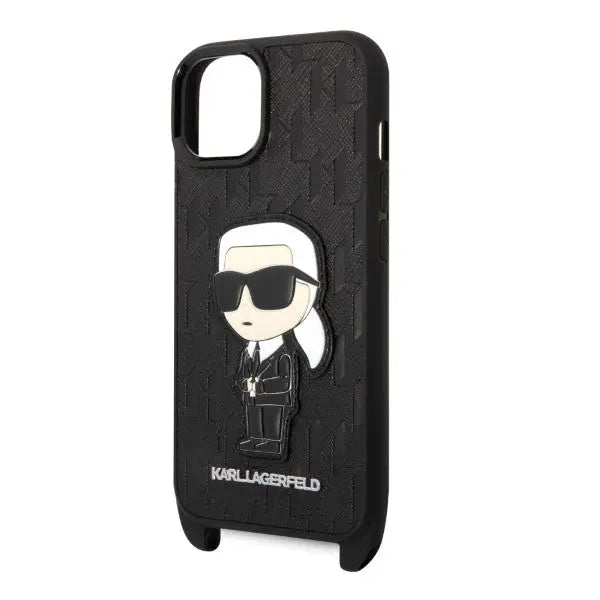 Karl Lagerfeld KLHCP14MSTKMK iPhone 14 Plus 6.7’’ black/black hardcase Monogram Ikonik Patch - Cell phone cases