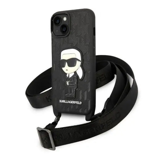 Karl Lagerfeld KLHCP14MSTKMK iPhone 14 Plus 6.7’’ black/black hardcase Monogram Ikonik Patch - Cell phone cases