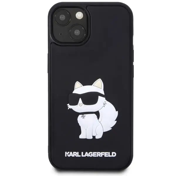 Karl Lagerfeld KLHCP14S3DRKHNK iPhone 14 6.1’’ black/black hardcase Rubber Choupette 3D - Cell phone cases