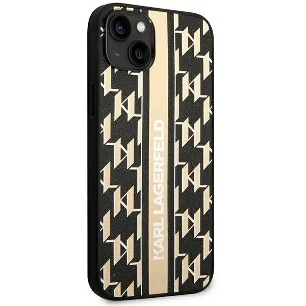 Karl Lagerfeld KLHCP14SPGKLSKW iPhone 14 6.1 ’hardcase brown / brown Monogram Stripe - Cell phone cases