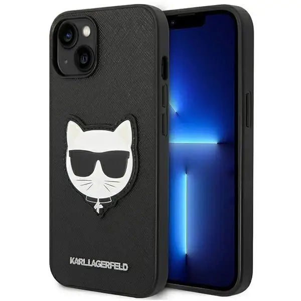 Karl Lagerfeld KLHCP14SSAPCHK iPhone 14 6,1’’ hardcase czarny/black Saffiano Choupette Head Patch - Cell phone cases
