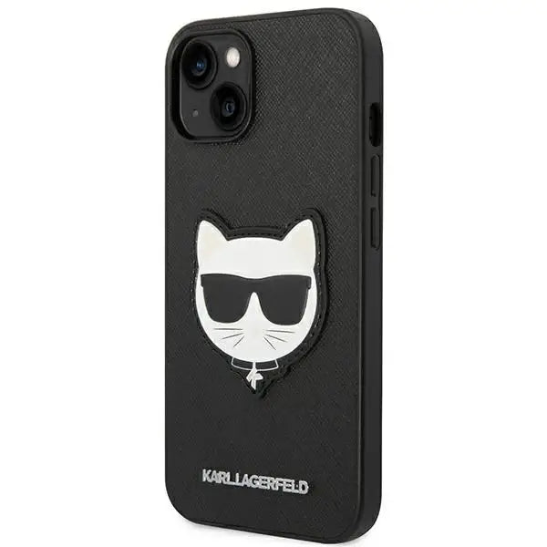 Karl Lagerfeld KLHCP14SSAPCHK iPhone 14 6,1’’ hardcase czarny/black Saffiano Choupette Head Patch - Cell phone cases