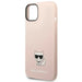 Karl Lagerfeld KLHCP14SSLCTPI iPhone 14 6.1 ’hardcase light pink / light pink Silicone Choupette Body - Cell phone