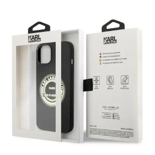 Karl Lagerfeld KLHCP14SSRSGRCK iPhone 14 6.1 ’hardcase black / black Silicone RSG - Cell phone cases