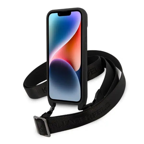 Karl Lagerfeld KLHCP14SSTKMK iPhone 14 6.1’’ black/black hardcase Monogram Ikonik Patch - Cell phone cases