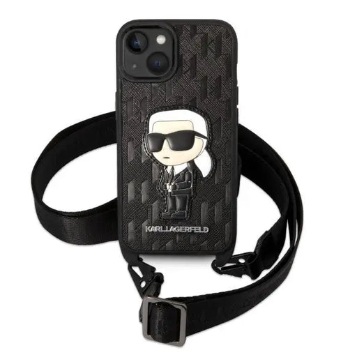 Karl Lagerfeld KLHCP14SSTKMK iPhone 14 6.1’’ black/black hardcase Monogram Ikonik Patch - Cell phone cases
