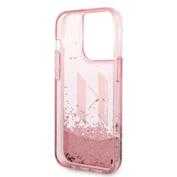 Karl Lagerfeld KLHCP14XLBKLCP iPhone 14 Pro Max 6.7 ’pink / pink hardcase Liquid Glitter Big KL - Cell phone cases