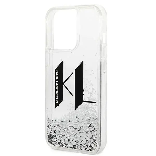 Karl Lagerfeld KLHCP14XLBKLCS iPhone 14 Pro Max 6,7’’ srebrny/silver hardcase Liquid Glitter Big KL - Cell phone cases