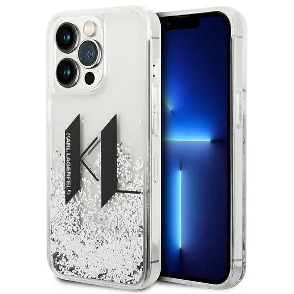 Karl Lagerfeld KLHCP14XLBKLCS iPhone 14 Pro Max 6,7’’ srebrny/silver hardcase Liquid Glitter Big KL - Cell phone cases