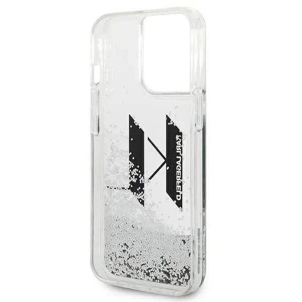 Karl Lagerfeld KLHCP14XLBKLCS iPhone 14 Pro Max 6,7’’ srebrny/silver hardcase Liquid Glitter Big KL - Cell phone cases