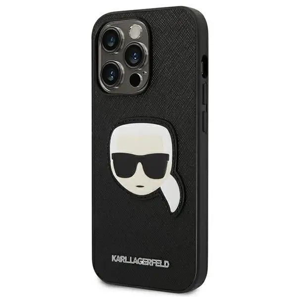 Karl Lagerfeld KLHCP14XSAPKHK iPhone 14 Pro Max 6,7’’ czarny/black hardcase Saffiano Karl’s Head Patch - Cell phone
