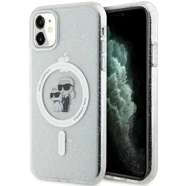 Karl Lagerfeld KLHMN61HGKCNOT case for iPhone 11 / Xr - transparent hardcase Karl&Choupette Glitter MagSafe - Cell