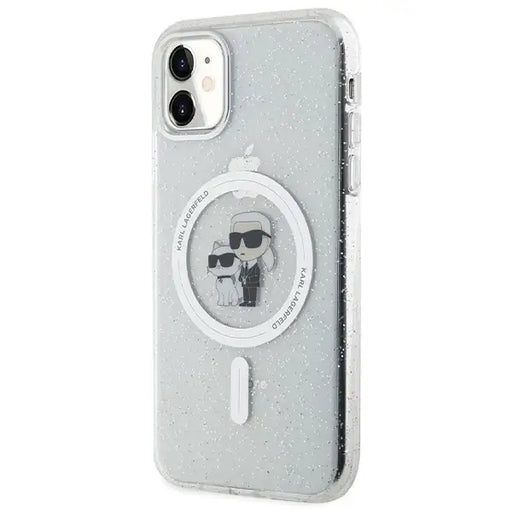 Karl Lagerfeld KLHMN61HGKCNOT case for iPhone 11 / Xr - transparent hardcase Karl&Choupette Glitter MagSafe - Cell