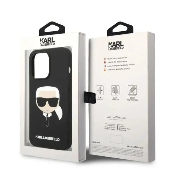 Karl Lagerfeld KLHMP14LSLKHBK iPhone 14 Pro 6.1 ’hardcase black / black Silicone Karl`s Head Magsafe - Cell phone cases