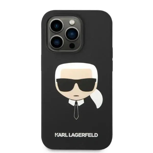 Karl Lagerfeld KLHMP14LSLKHBK iPhone 14 Pro 6.1 ’hardcase black / black Silicone Karl`s Head Magsafe - Cell phone cases