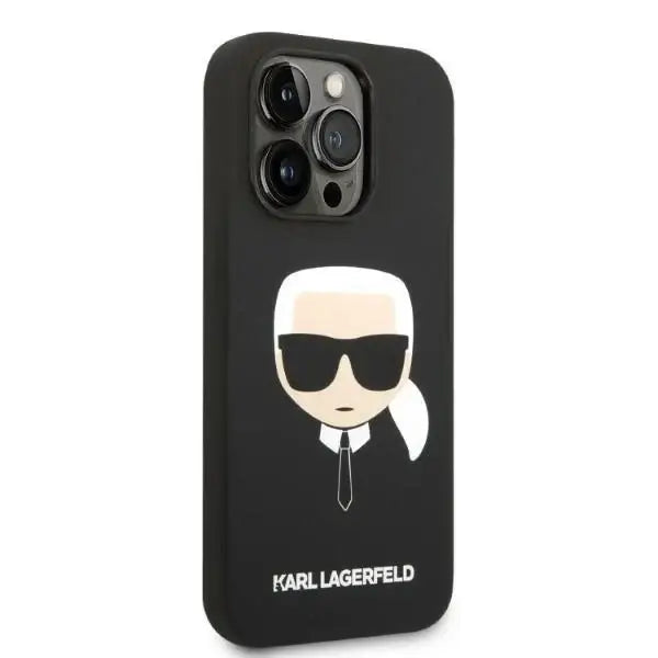 Karl Lagerfeld KLHMP14LSLKHBK iPhone 14 Pro 6.1 ’hardcase black / black Silicone Karl`s Head Magsafe - Cell phone cases