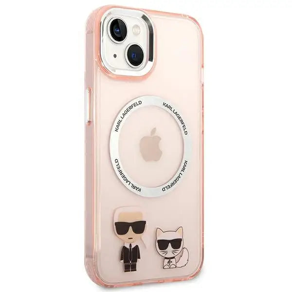 Karl Lagerfeld KLHMP14MHKCP iPhone 14 Plus 6.7 ’hardcase pink / pink Karl & Choupette Aluminum Magsafe - Cell phone
