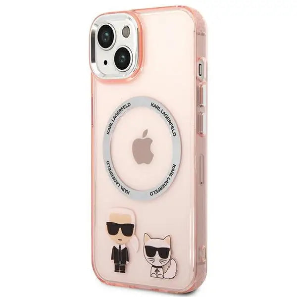 Karl Lagerfeld KLHMP14MHKCP iPhone 14 Plus 6.7 ’hardcase pink / pink Karl & Choupette Aluminum Magsafe - Cell phone