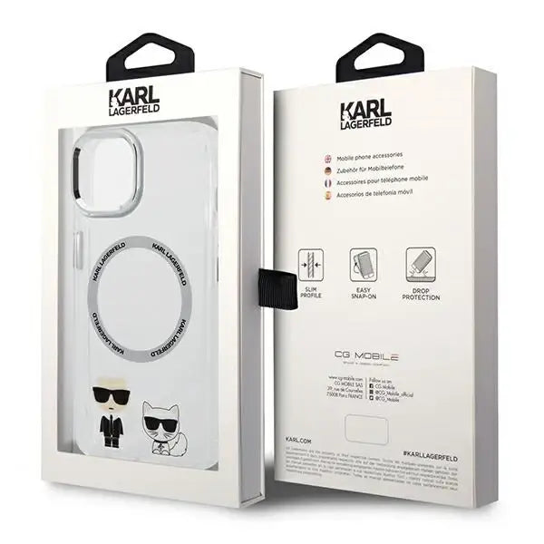 Karl Lagerfeld KLHMP14MHKCT iPhone 14 Plus 6.7 ’hardcase transparent / transparent Karl & Choupette Aluminum Magsafe