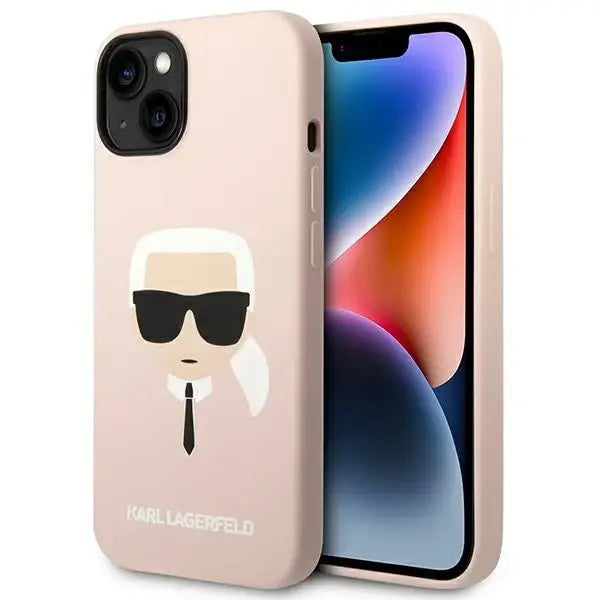 Karl Lagerfeld KLHMP14SSLKHLP iPhone 14 6.1 ’hardcase light pink / light pink Silicone Karl`s Head Magsafe - Cell phone