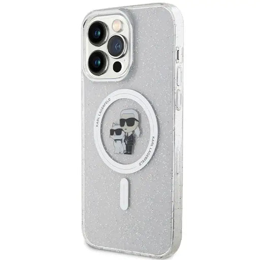 Karl Lagerfeld KLHMP14XHGKCNOT case for iPhone 14 Pro Max 6.7’’ - transparent hardcase Karl&Choupette Glitter MagSafe