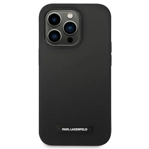Karl Lagerfeld KLHMP14XSLMP1K iPhone 14 Pro Max 6,7’’ hardcase czarny/black Silicone Plaque Magsafe - Cell phone cases