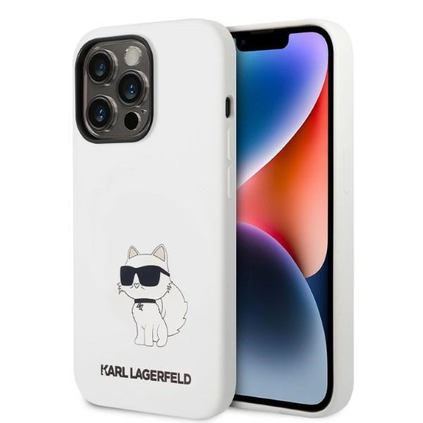 Karl Lagerfeld KLHMP14XSNCHBCH iPhone 14 Pro Max 6.7’’ hardcase white/white Silicone Choupette MagSafe - Cell phone