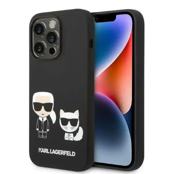 Karl Lagerfeld KLHMP14XSSKCK iPhone 14 Pro Max 6.7 ’hardcase black / black Liquid Silicone Karl & Choupette Magsafe