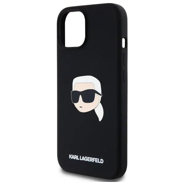 Karl Lagerfeld KLHMP15SSKHPPLK iPhone 15 6.1’’ black/black hardcase Silicone Karl Head Print MagSafe - Cell phone cases