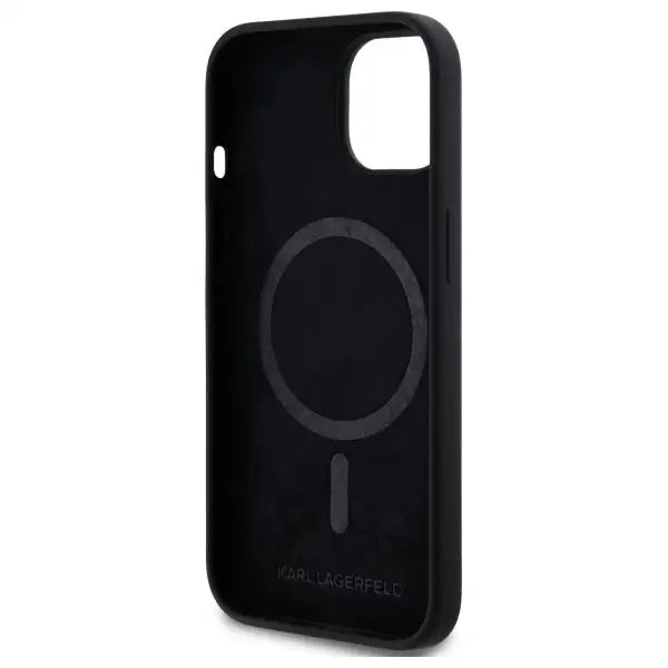 Karl Lagerfeld KLHMP15SSKHPPLK iPhone 15 6.1’’ black/black hardcase Silicone Karl Head Print MagSafe - Cell phone cases