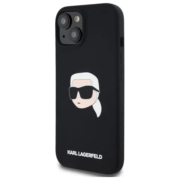 Karl Lagerfeld KLHMP15SSKHPPLK iPhone 15 6.1’’ black/black hardcase Silicone Karl Head Print MagSafe - Cell phone cases