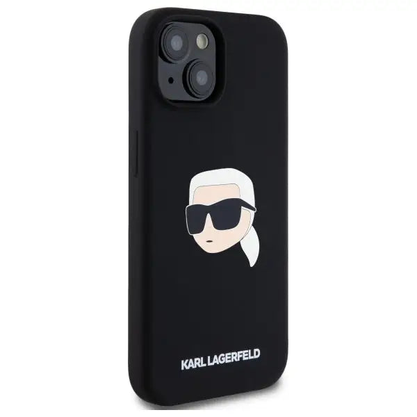 Karl Lagerfeld KLHMP15SSKHPPLK iPhone 15 6.1’’ black/black hardcase Silicone Karl Head Print MagSafe - Cell phone cases