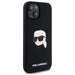 Karl Lagerfeld KLHMP15SSKHPPLK iPhone 15 6.1’’ black/black hardcase Silicone Karl Head Print MagSafe - Cell phone cases
