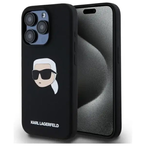Karl Lagerfeld KLHMP15XSKHPPLK iPhone 15 Pro Max 6.7’’ black/black hardcase Silicone Karl Head Print MagSafe - Cell