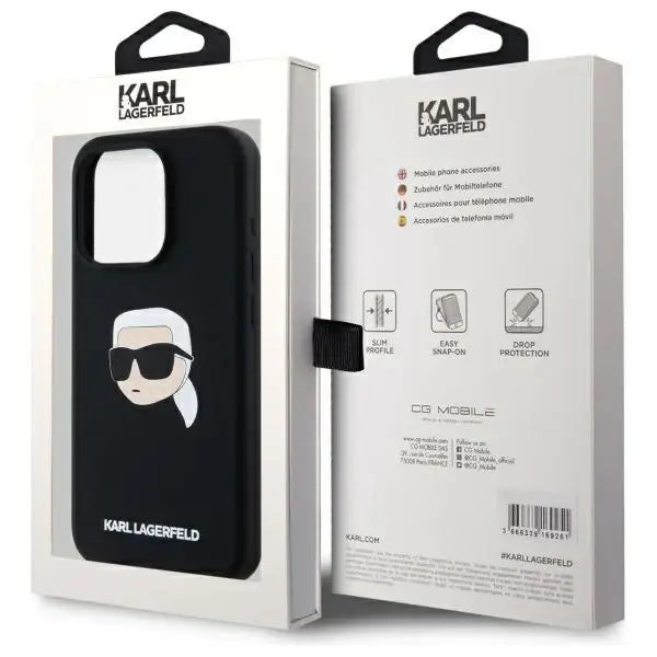 Karl Lagerfeld KLHMP15XSKHPPLK iPhone 15 Pro Max 6.7’’ black/black hardcase Silicone Karl Head Print MagSafe - Cell