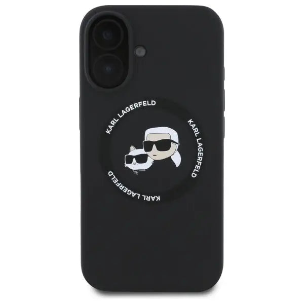 Karl Lagerfeld KLHMP16SSKCHTCK iPhone 16 6.1’’ black/black hardcase Silicone Karl&Choupette Heads MagSafe - Cell phone