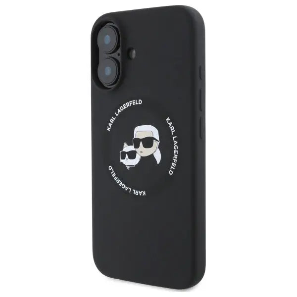 Karl Lagerfeld KLHMP16SSKCHTCK iPhone 16 6.1’’ black/black hardcase Silicone Karl&Choupette Heads MagSafe - Cell phone